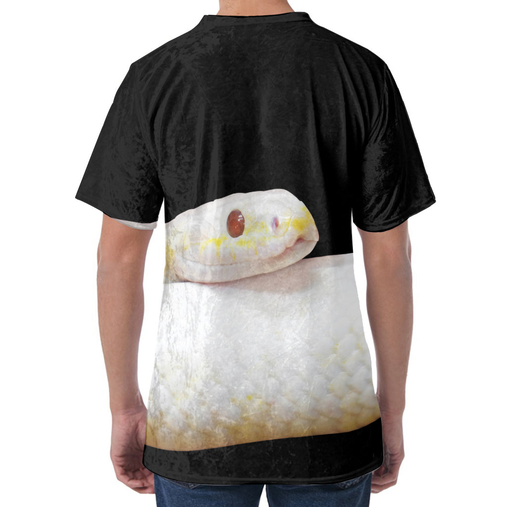 Albino Snake Print Men's Velvet T-Shirt