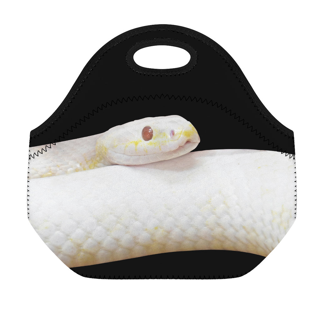 Albino Snake Print Neoprene Lunch Bag