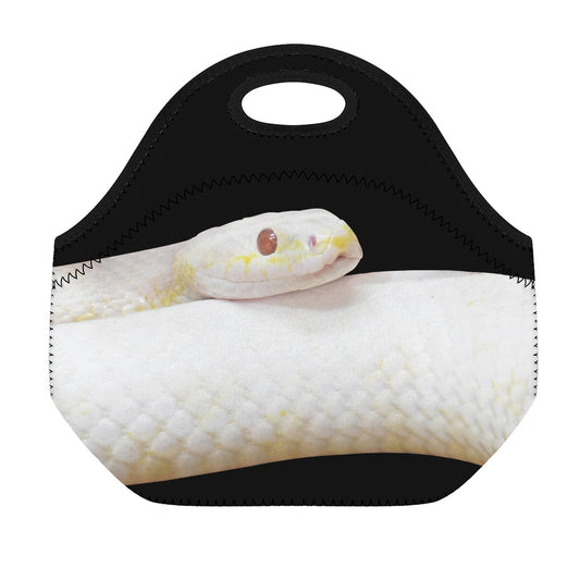 Albino Snake Print Neoprene Lunch Bag