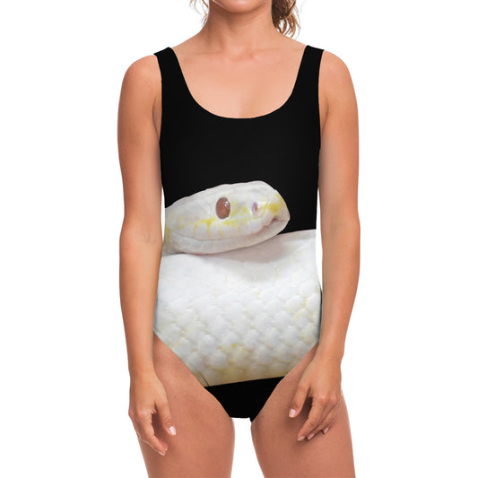 Albino Snake Print One Piece Swimsuit