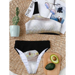 Albino Snake Print One Shoulder Bikini Top