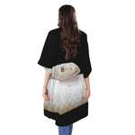 Albino Snake Print Open Front Beach Cover Up