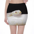 Albino Snake Print Pencil Mini Skirt