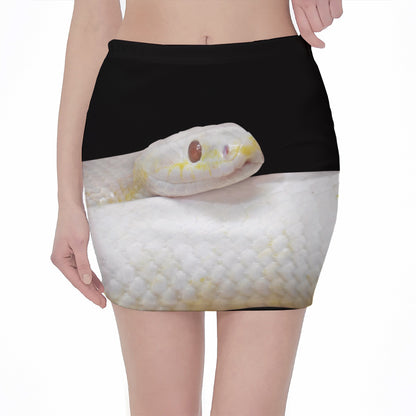 Albino Snake Print Pencil Mini Skirt