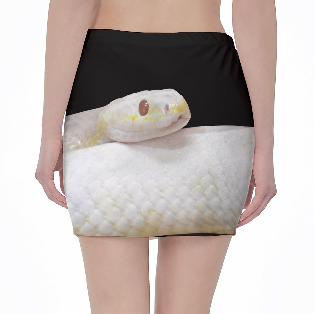 Albino Snake Print Pencil Mini Skirt
