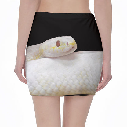 Albino Snake Print Pencil Mini Skirt