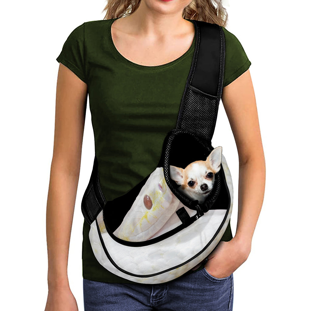 Albino Snake Print Pet Sling Carrier