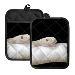 Albino Snake Print Pot Holders With Pocket