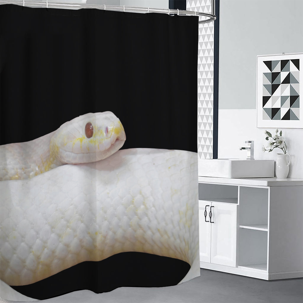 Albino Snake Print Premium Shower Curtain