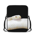 Albino Snake Print Rectangular Crossbody Bag