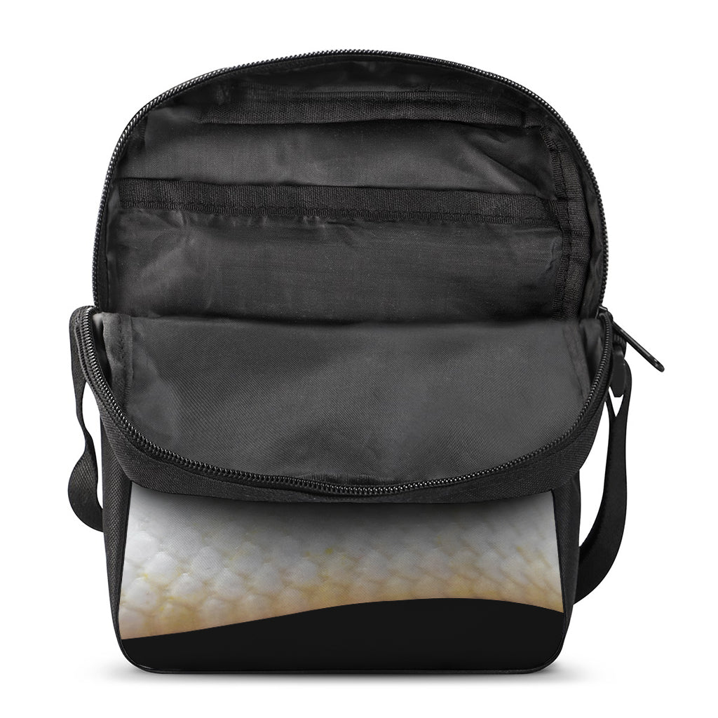 Albino Snake Print Rectangular Crossbody Bag