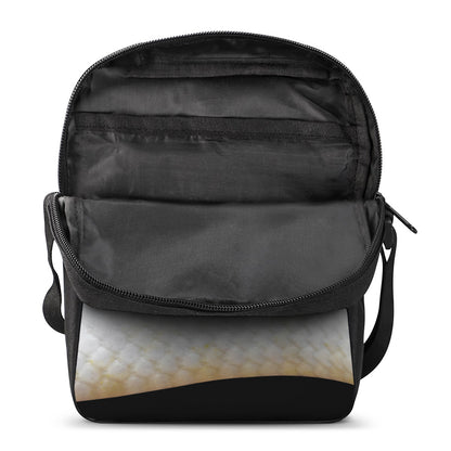 Albino Snake Print Rectangular Crossbody Bag