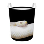 Albino Snake Print Round Laundry Basket