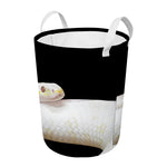 Albino Snake Print Round Laundry Basket