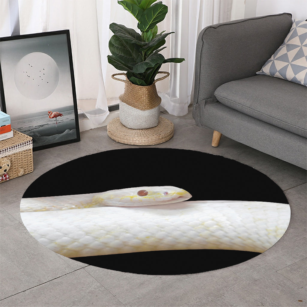 Albino Snake Print Round Rug