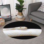 Albino Snake Print Round Rug