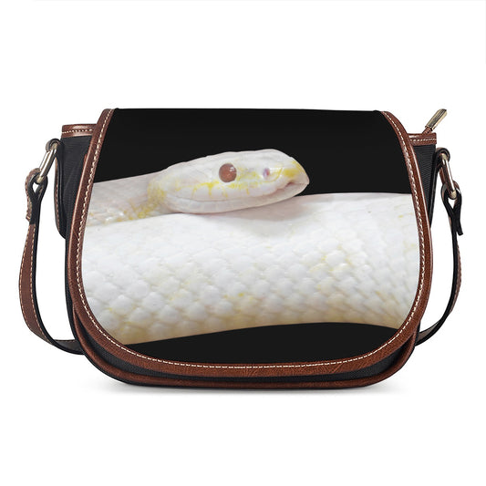 Albino Snake Print Saddle Bag