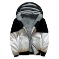 Albino Snake Print Sherpa Lined Zip Up Hoodie
