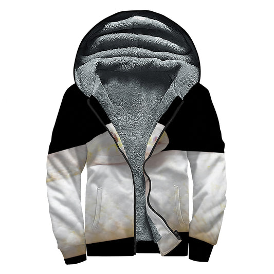 Albino Snake Print Sherpa Lined Zip Up Hoodie