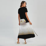 Albino Snake Print Short Sleeve Maxi Dress