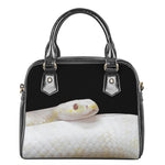 Albino Snake Print Shoulder Handbag