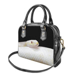Albino Snake Print Shoulder Handbag