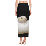Albino Snake Print Side Slit Maxi Skirt
