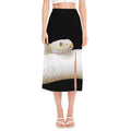 Albino Snake Print Side Slit Midi Skirt
