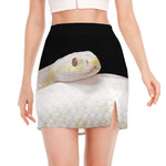 Albino Snake Print Side Slit Mini Skirt