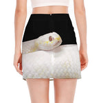 Albino Snake Print Side Slit Mini Skirt