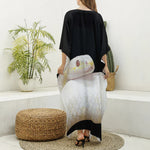 Albino Snake Print Silk V-Neck Kaftan Dress