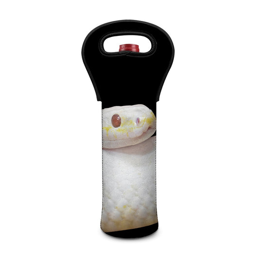 Albino Snake Print Single Neoprene Wine Tote