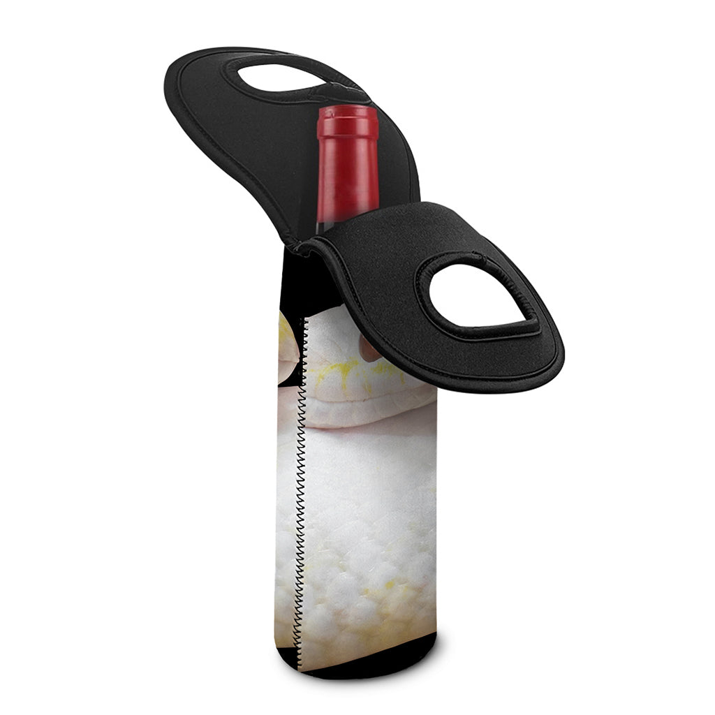 Albino Snake Print Single Neoprene Wine Tote