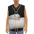 Albino Snake Print Sleeveless Baseball Jersey