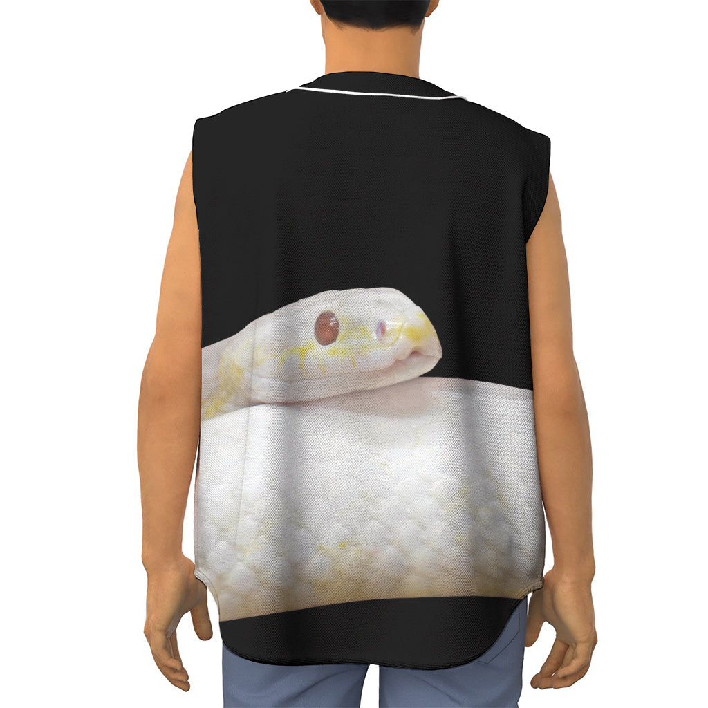 Albino Snake Print Sleeveless Baseball Jersey