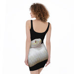 Albino Snake Print Sleeveless Bodycon Dress