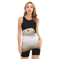 Albino Snake Print Sleeveless One Piece Swimsuit