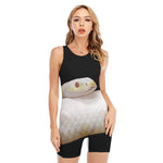 Albino Snake Print Sleeveless One Piece Swimsuit