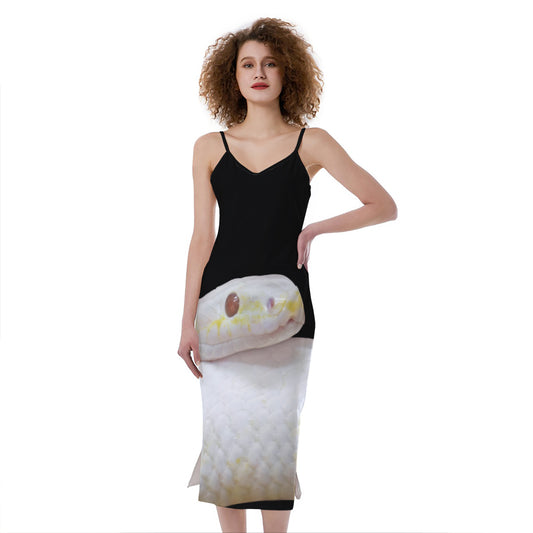 Albino Snake Print Slim Fit Midi Cami Dress