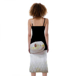 Albino Snake Print Slim Fit Midi Cami Dress