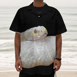 Albino Snake Print Textured Short Sleeve Shirt