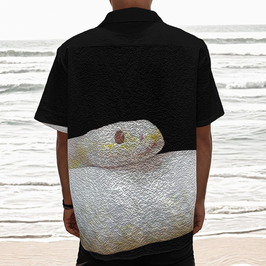 Albino Snake Print Textured Short Sleeve Shirt