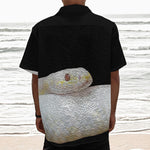 Albino Snake Print Textured Short Sleeve Shirt