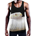 Albino Snake Print Men's Workout Tank Top