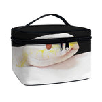 Albino Snake Print Travel Makeup Bag