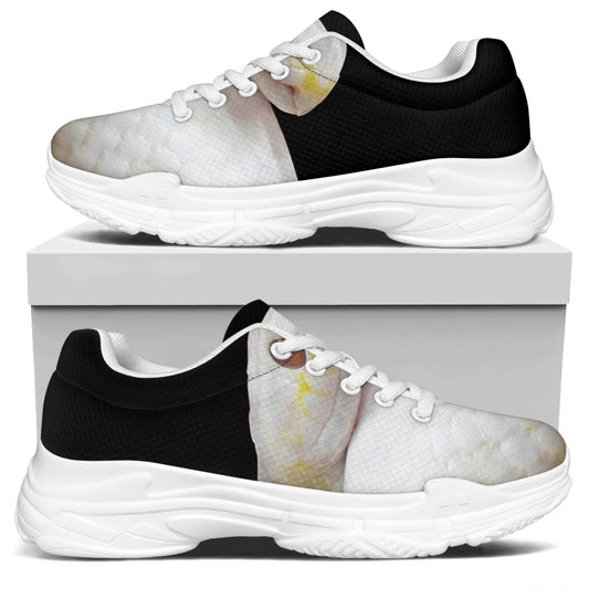 Albino Snake Print White Chunky Shoes