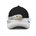 Albino Snake Print White Mesh Trucker Hat