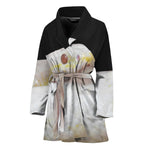 Albino Snake Print Women's Bathrobe