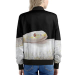 Albino Snake Print Women's Bomber Jacket