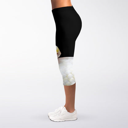Albino Snake Print Women's Capri Leggings